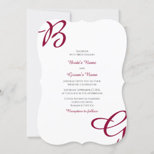 Convite Burgundy Maroon inicia Casamento outono de outono