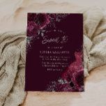 Convite Burgundy Maroon, Vestido Prateado e Sweet Floral 1<br><div class="desc">Burgundy Maroon,  Vestido Prateado e Floral Sweet 16 Convidando designs florais mais elegantes em nossa loja! Consulte a coleção correspondente em nossa loja</div>
