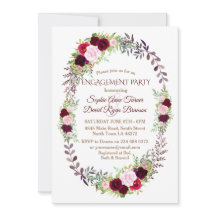 Burgundy Marsala Floral Wreath Festa de noivado