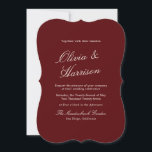 Convite Burgundy Old Money Calligraphy Wedding Invitation<br><div class="desc">Old Money wedding invitations designed for a timeless, heirloom-level celebration. This estate script wedding invitation blends Heritage Red elegance with classic European calligraphy for a truly aristocratic aesthetic. Inspired by 2026 Regency Revival and Quiet Luxury movements, it’s perfect for the refined, traditional bride who loves formal wording and couture typography....</div>