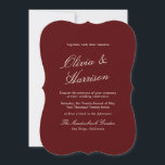 Convite Burgundy Old Money Calligraphy Wedding Invitation<br><div class="desc">Old Money wedding invitations designed for a timeless, heirloom-level celebration. This estate script wedding invitation blends Heritage Red elegance with classic European calligraphy for a truly aristocratic aesthetic. Inspired by 2026 Regency Revival and Quiet Luxury movements, it’s perfect for the refined, traditional bride who loves formal wording and couture typography....</div>