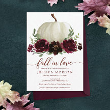 Burgundy Pumpkin Fall in Love Chá de panela Invite