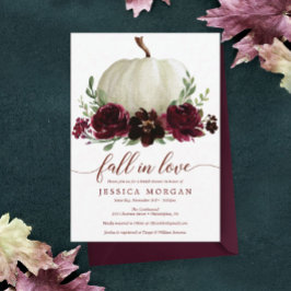 Convite Burgundy Pumpkin Fall in Love Chá de panela Invite