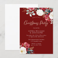 Burgundy Red Floral Work ou Family Christmas Party