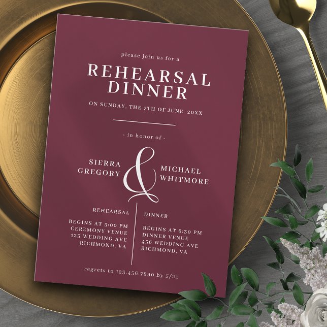 Convite Burgundy Red Maroon | Janto de ensaio romântico (Criador carregado)