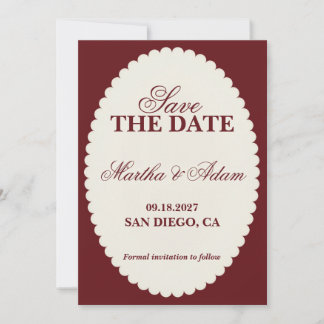 Convite Burgundy Save the Date