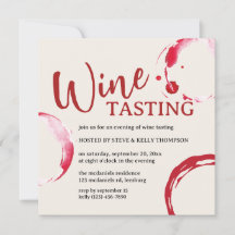 Burgundy Stain Wine Tasting Invitation
