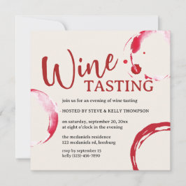 Convite Burgundy Stain Wine Tasting Invitation