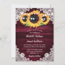 Burgundy Sunflower Wood String Luzes Casamento