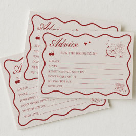 Convite Burgundy Valentine Bridal Shower Advice Card