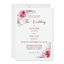 Burgundy Watercolor Floral Calligraphy Wedding