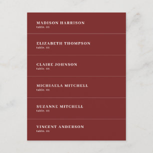 Convite Burgundy Wedch Name Card DIY