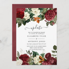 Convite Burgundy Wine Red Floral Wedation