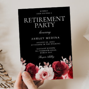 Convite Burgunt Red Black Encantado Partido da Reforma do 