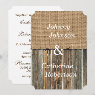 Convite Burlap Barbed Wire