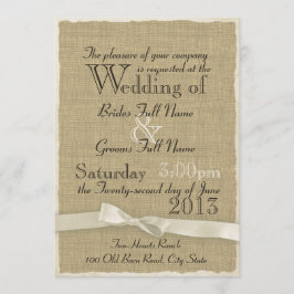 Convite Burlap e Arco Rustic Wedle Lite