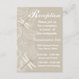 Convite Burlap e Lace Rustic Recepção de casamento