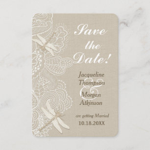 Convite Burlap e Lace Rustic Wedes Salvar a Data