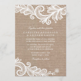 Convite Burlap e Lace Wedding