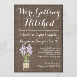 Convite Burlap Impressão Mason Jar Rustic Wedings Invtions