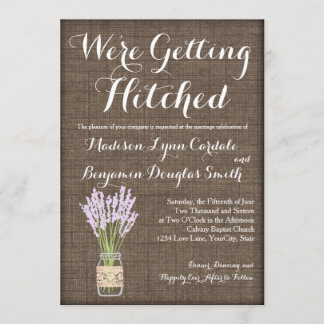 Convite Burlap Impressão Mason Jar Rustic Wedings Invtions
