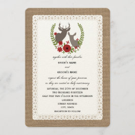 Convite Burlap + Lace Inspire No Casamento De Natal