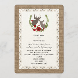Convite Burlap + Lace Inspire No Casamento De Natal