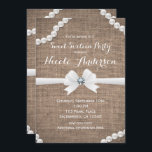 Convite Burlap & Pearls Rustic Glamor Sweet 16 Party<br><div class="desc">Burlap & Pearls Rustic Glamor Sweet 16 Convites de festas. Itens correspondentes também estão disponíveis.</div>