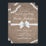 Convite Burlap & Pearls Rustic Glamor Sweet 16 Party<br><div class="desc">Burlap & Pearls Glamor Russo Sweet 16 Convites de festas. Itens correspondentes também estão disponíveis.</div>