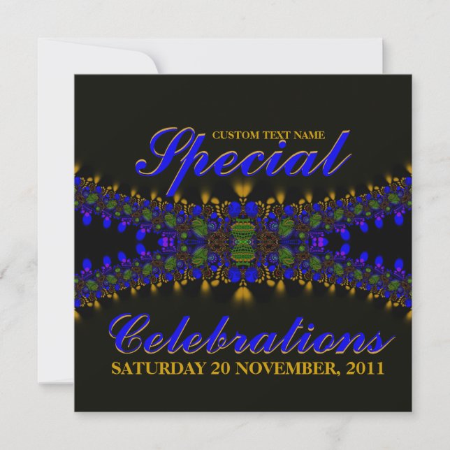 Convite Burning Hearts Electric indigo Lace Invitation (Frente)