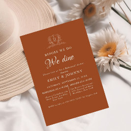Convite Burnt Orange & Ivory Wedding Rehearsal dinner 