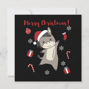 Convite Burros de Natal Animais de Inverno