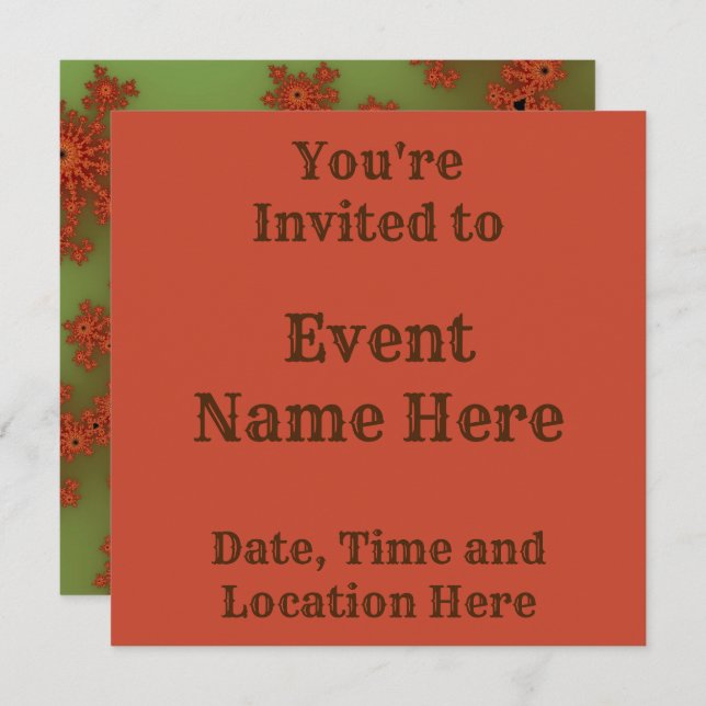 Convite Burst Fractal do outono (Frente/Verso)