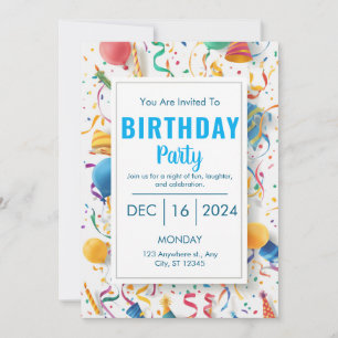 Convite Burst of Joy Birthday Invitation