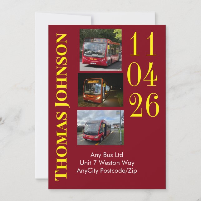 Convite Bus Depot Tour Invitation Personalized (Frente)