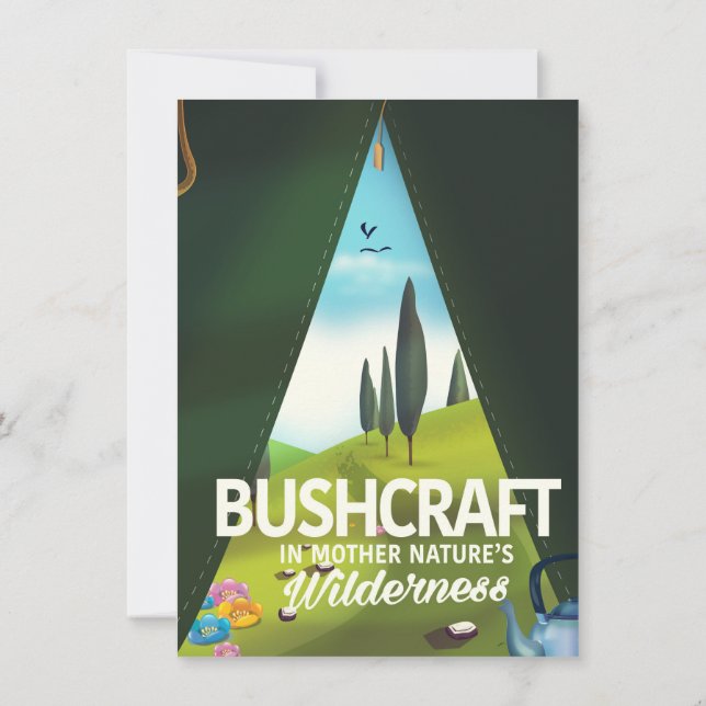 Convite Bushcraft 'Visite a natureza da Mãe' vida selvagem (Verso)