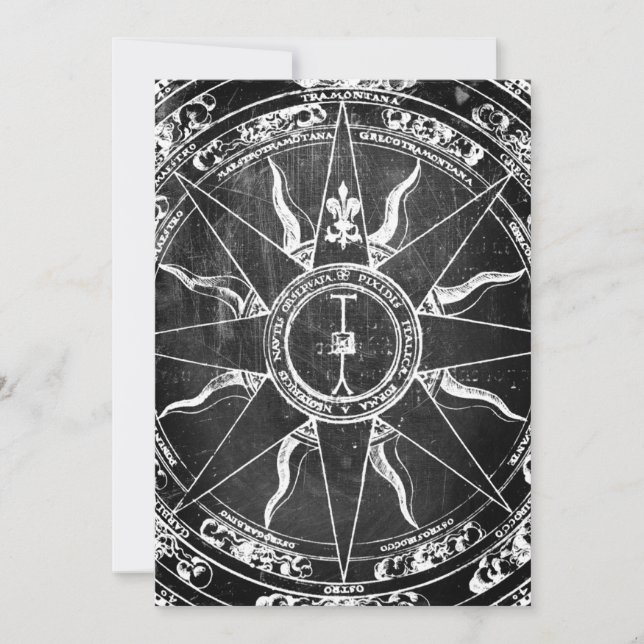 Convite Bússola Antiga Rosa (Frente)