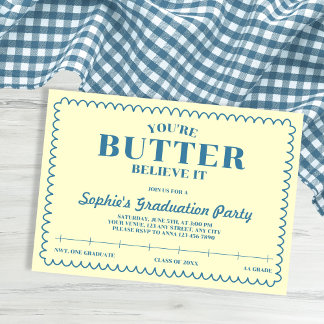 Convite Butter Believe It Yellow Vintage 2026 Graduation