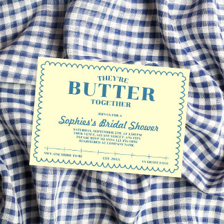 Convite Butter Together Yellow Vintage Bridal Shower