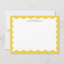 Butter Yellow Wavy Frame Note Card