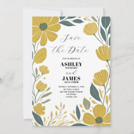 Convite ButterCup Yellow Modern Floral Salvar Data