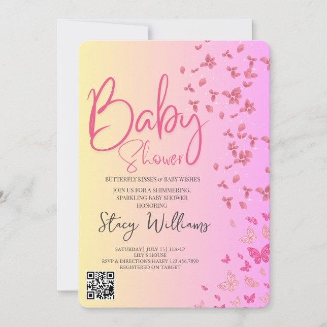 Convite Butterfly Baby Shower (Frente)