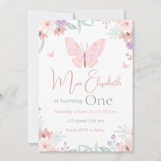Convite Butterfly Birthday