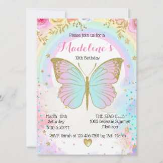 Convite Butterfly Birthday invitation 