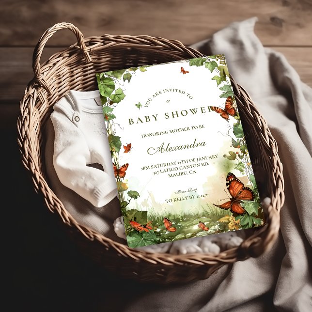 Convite Butterfly Blossoms Baby Shower (Criador carregado)