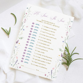 Convite Butterfly Bridal Shower He Said She Said Game Card