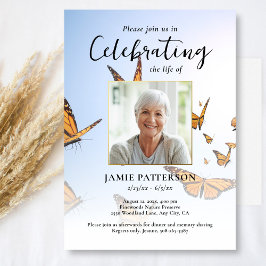 Convite Butterfly, Celebration of Life Photo, Funeral