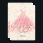 Convite Butterfly Dance Peach Sparkle Dress Sweet 16 Party<br><div class="desc">Personalizar para qualquer evento</div>