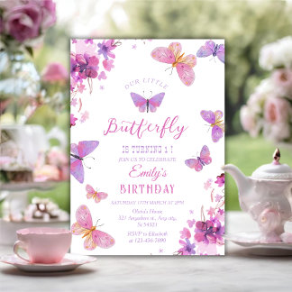 Convite Butterfly First Birthday