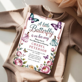 Convite Butterfly Garden Baby Shower